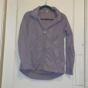 Purple grey rain jacket